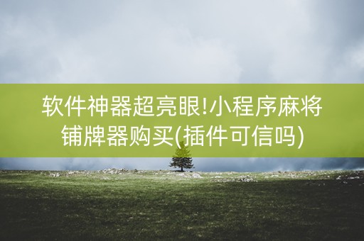 软件神器超亮眼!小程序麻将铺牌器购买(插件可信吗)
