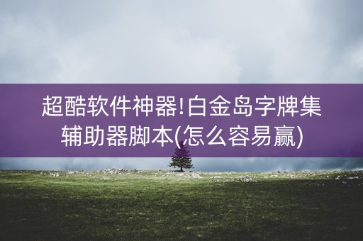 超酷软件神器!白金岛字牌集辅助器脚本(怎么容易赢)