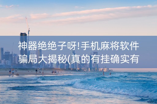 神器绝绝子呀!手机麻将软件骗局大揭秘(真的有挂确实有挂)