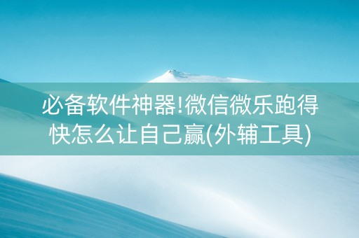 必备软件神器!微信微乐跑得快怎么让自己赢(外辅工具)