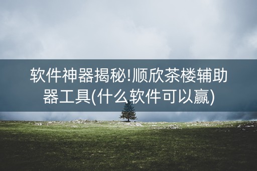 软件神器揭秘!顺欣茶楼辅助器工具(什么软件可以赢)