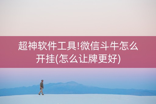 超神软件工具!微信斗牛怎么开挂(怎么让牌更好)