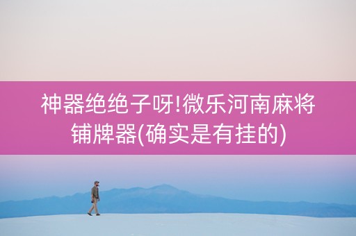 神器绝绝子呀!微乐河南麻将铺牌器(确实是有挂的)