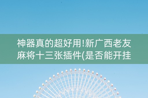 神器真的超好用!新广西老友麻将十三张插件(是否能开挂)