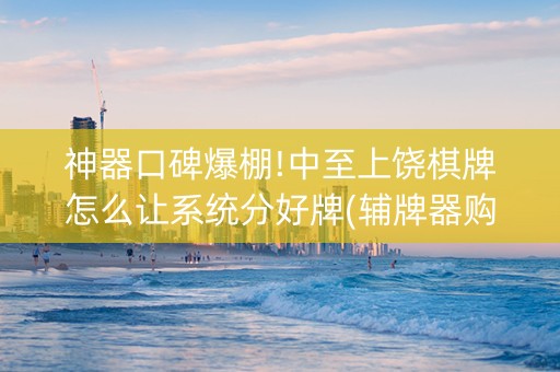 神器口碑爆棚!中至上饶棋牌怎么让系统分好牌(辅牌器购买)