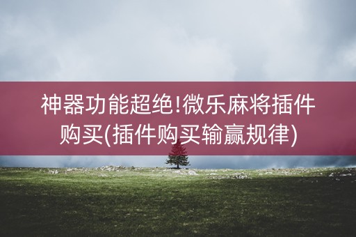 神器功能超绝!微乐麻将插件购买(插件购买输赢规律)