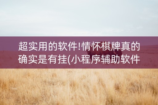 超实用的软件!情怀棋牌真的确实是有挂(小程序辅助软件)