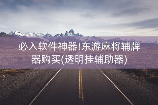 必入软件神器!东游麻将辅牌器购买(透明挂辅助器)