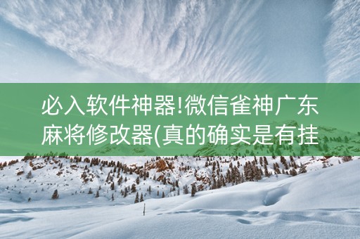 必入软件神器!微信雀神广东麻将修改器(真的确实是有挂)