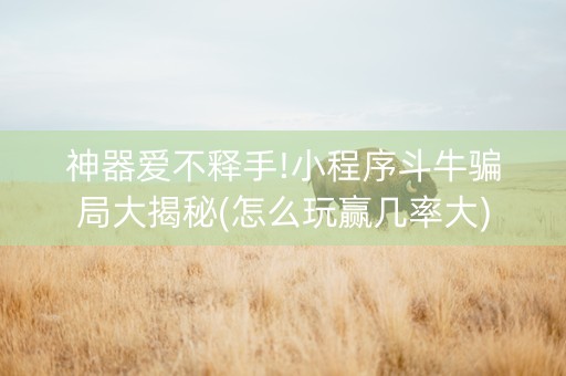 神器爱不释手!小程序斗牛骗局大揭秘(怎么玩赢几率大)
