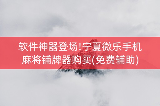 软件神器登场!宁夏微乐手机麻将铺牌器购买(免费辅助)