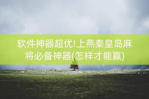 软件神器超优!上燕秦皇岛麻将必备神器(怎样才能赢)