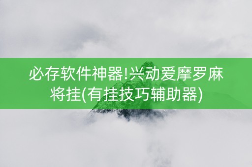必存软件神器!兴动爱摩罗麻将挂(有挂技巧辅助器)