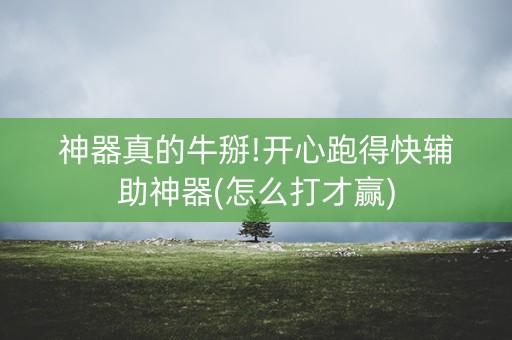 神器真的牛掰!开心跑得快辅助神器(怎么打才赢)
