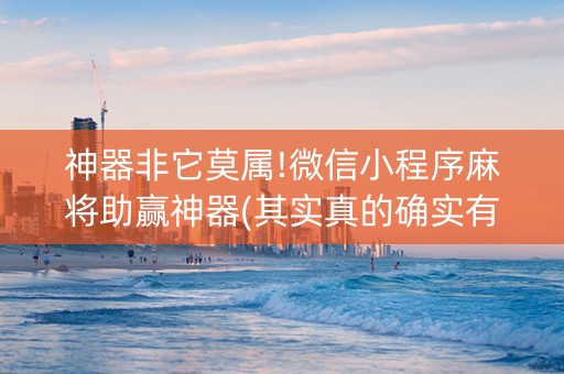 神器非它莫属!微信小程序麻将助赢神器(其实真的确实有挂)