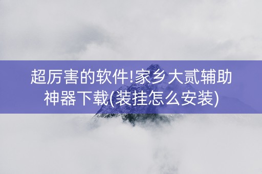 超厉害的软件!家乡大贰辅助神器下载(装挂怎么安装)