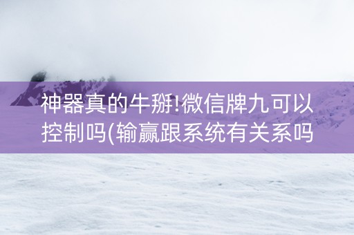 神器真的牛掰!微信牌九可以控制吗(输赢跟系统有关系吗)