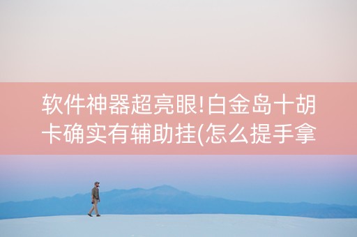 软件神器超亮眼!白金岛十胡卡确实有辅助挂(怎么提手拿好牌)