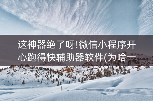 这神器绝了呀!微信小程序开心跑得快辅助器软件(为啥一直输)