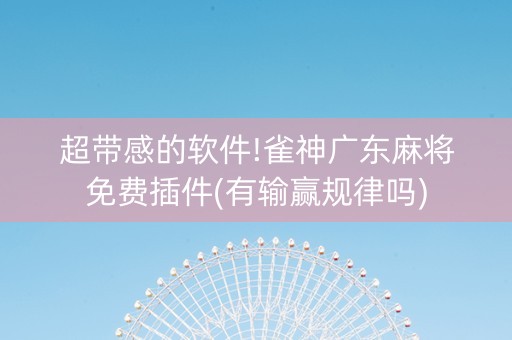 超带感的软件!雀神广东麻将免费插件(有输赢规律吗)