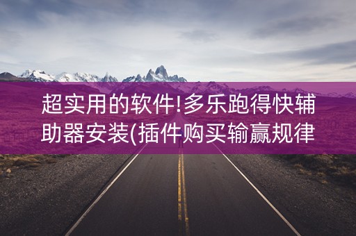 超实用的软件!多乐跑得快辅助器安装(插件购买输赢规律)