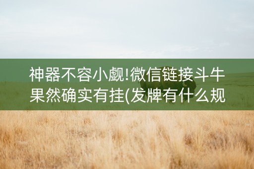神器不容小觑!微信链接斗牛果然确实有挂(发牌有什么规律吗)