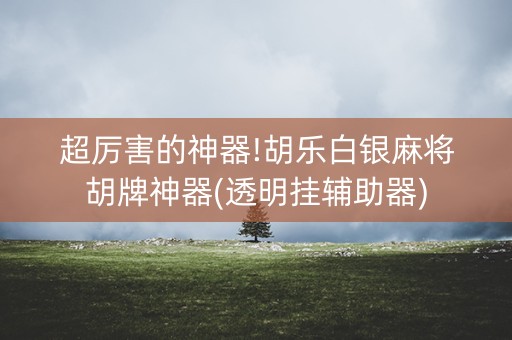 超厉害的神器!胡乐白银麻将胡牌神器(透明挂辅助器)