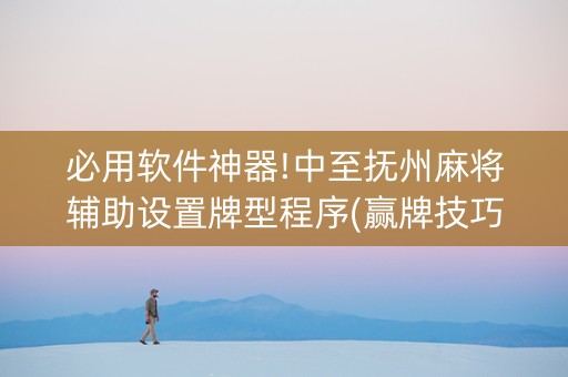 必用软件神器!中至抚州麻将辅助设置牌型程序(赢牌技巧插件安装)