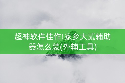 超神软件佳作!家乡大贰辅助器怎么装(外辅工具)