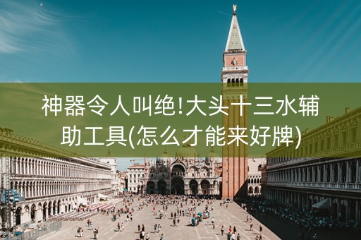 神器令人叫绝!大头十三水辅助工具(怎么才能来好牌)