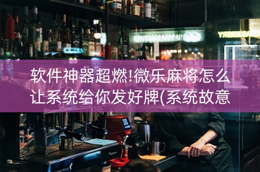 软件神器超燃!微乐麻将怎么让系统给你发好牌(系统故意让你输)