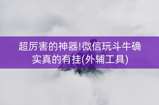 超厉害的神器!微信玩斗牛确实真的有挂(外辅工具)