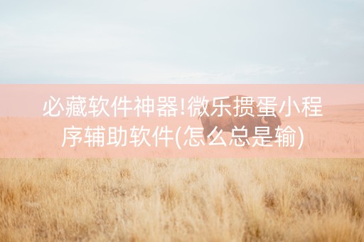 必藏软件神器!微乐掼蛋小程序辅助软件(怎么总是输)