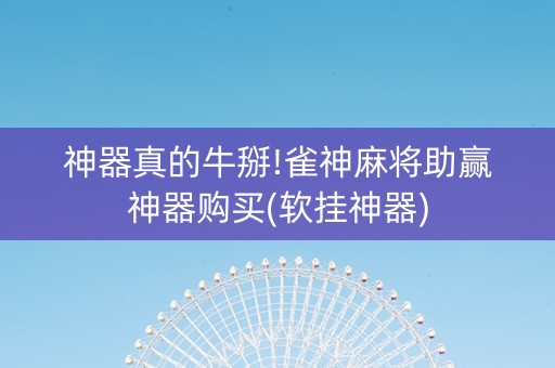 神器真的牛掰!雀神麻将助赢神器购买(软挂神器)