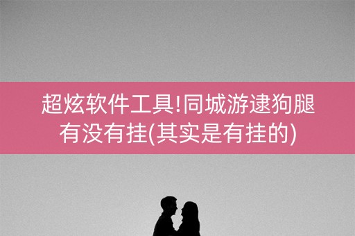 超炫软件工具!同城游逮狗腿有没有挂(其实是有挂的)