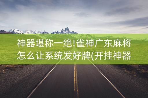 神器堪称一绝!雀神广东麻将怎么让系统发好牌(开挂神器下载)