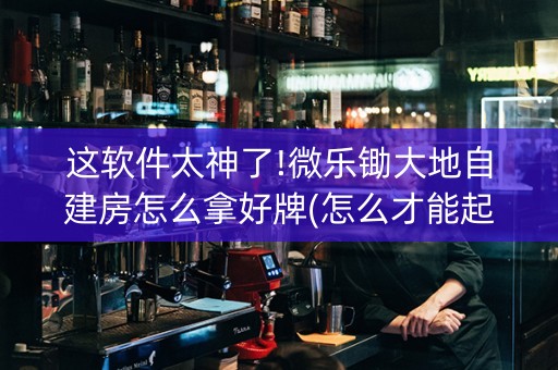 这软件太神了!微乐锄大地自建房怎么拿好牌(怎么才能起到好牌)