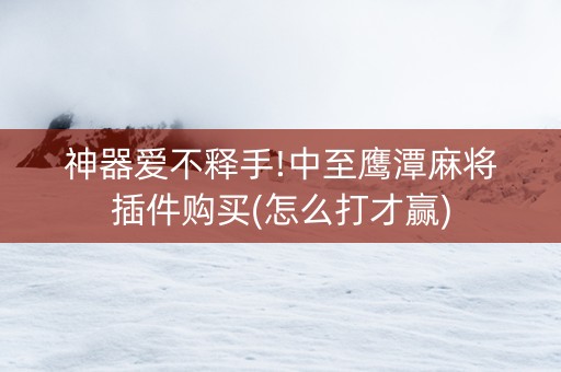 神器爱不释手!中至鹰潭麻将插件购买(怎么打才赢)