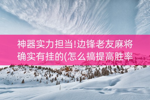 神器实力担当!边锋老友麻将确实有挂的(怎么搞提高胜率)
