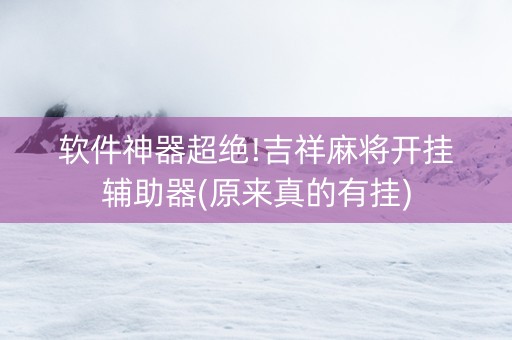软件神器超绝!吉祥麻将开挂辅助器(原来真的有挂)