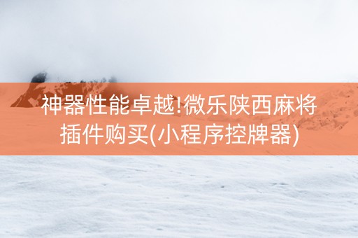 神器性能卓越!微乐陕西麻将插件购买(小程序控牌器)