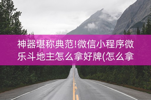 神器堪称典范!微信小程序微乐斗地主怎么拿好牌(怎么拿好牌)