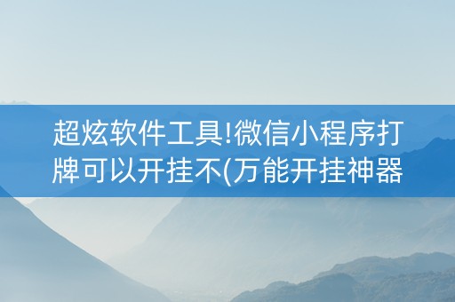 超炫软件工具!微信小程序打牌可以开挂不(万能开挂神器)