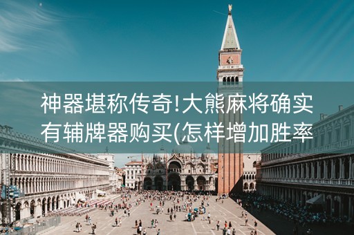 神器堪称传奇!大熊麻将确实有辅牌器购买(怎样增加胜率)