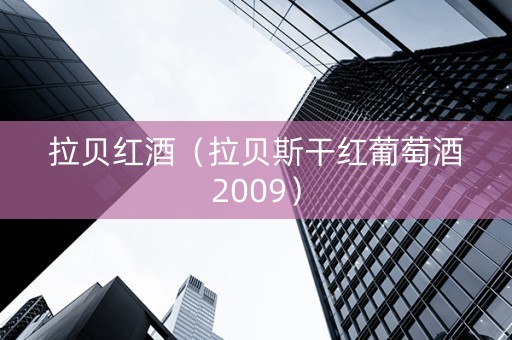 拉贝红酒（拉贝斯干红葡萄酒2009）