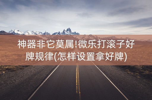 神器非它莫属!微乐打滚子好牌规律(怎样设置拿好牌)
