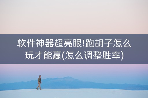 软件神器超亮眼!跑胡子怎么玩才能赢(怎么调整胜率)
