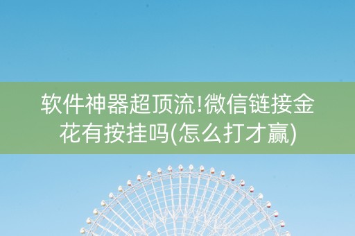 软件神器超顶流!微信链接金花有按挂吗(怎么打才赢)