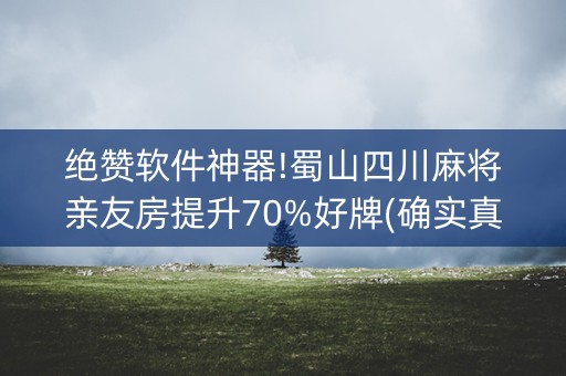 绝赞软件神器!蜀山四川麻将亲友房提升70%好牌(确实真的有挂)