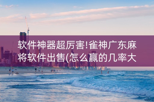 软件神器超厉害!雀神广东麻将软件出售(怎么赢的几率大)
